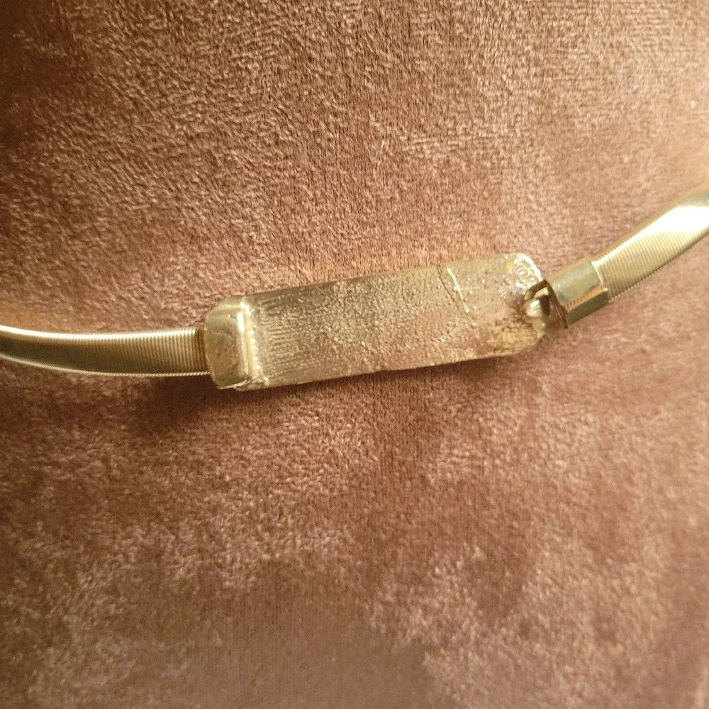 Gold Rhinestone Skinny Stretch Snake Chain Belt Size S/M Glam